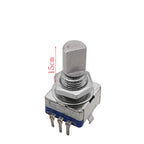 5Pcs 360 Degree Rotary Encoder EC11 Knob 20 Position 5 Pin Button Handle Length 15/20mm With A Built In Push Button Switch