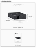 Fosi Audio V3 Stereo Power Amplifier 300W X2 TPA3255 Class D Mini Speaker Amp 2 Channel Audio Amplifier for Passive Bookshelf