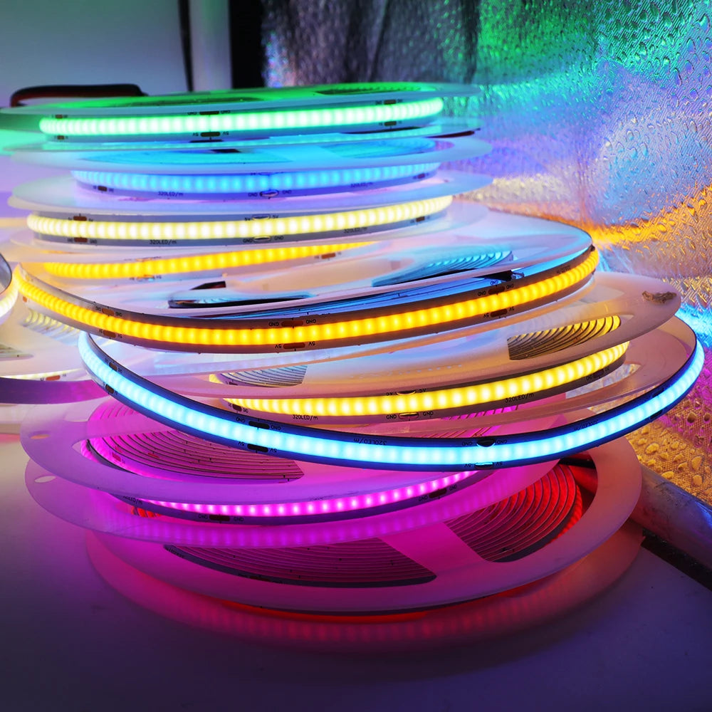 DC 5V USB COB Strip 3MM 5MM 8MM White/Pink/Red/White/Yellow/Ice Blue/Green Flexible Ribbon Rope Home Decor TV Backlight