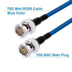 BEVOTOP HD SDI Cable 75 Ohm BNC to BNC MiniRG59(1855A) Pigtail for HD-SDI/3G-SDI/4K Video Security Camera CCTV Systems