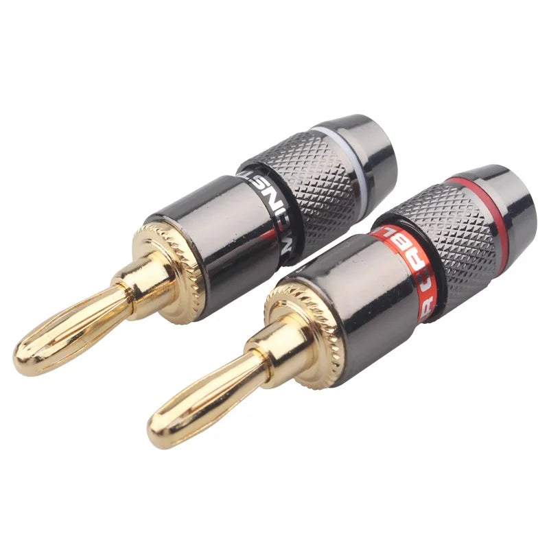 10/40/100Pcs Monster Banana Plugs Gold Plated Pure Copper Speaker Adapter Screw Speaker Plug Audio Connectors