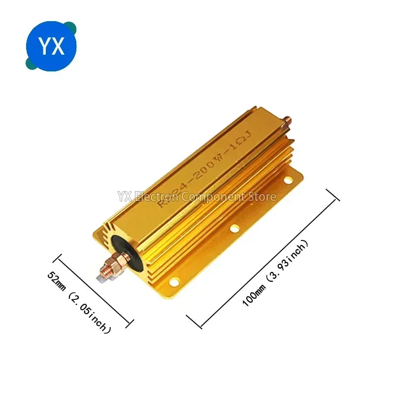 RX24 Aluminum Power Metal Shell Case Wirewound Resistor 200W 300W 500W 0.1~10K 0.22 0.33 0.5 1 2 4 8 20 30 100 200 300 500 1K 2K