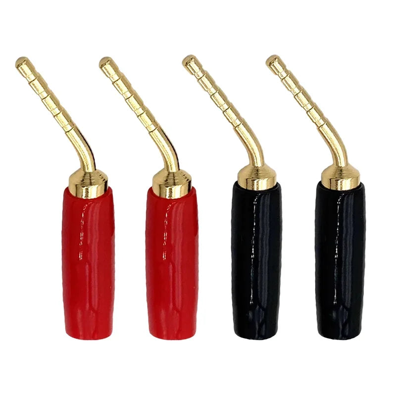 4/10Pcs 2mm Banana Plug Curved Pin Screw Sock Male Banana Plugs Audio Speaker Adapter Connector
