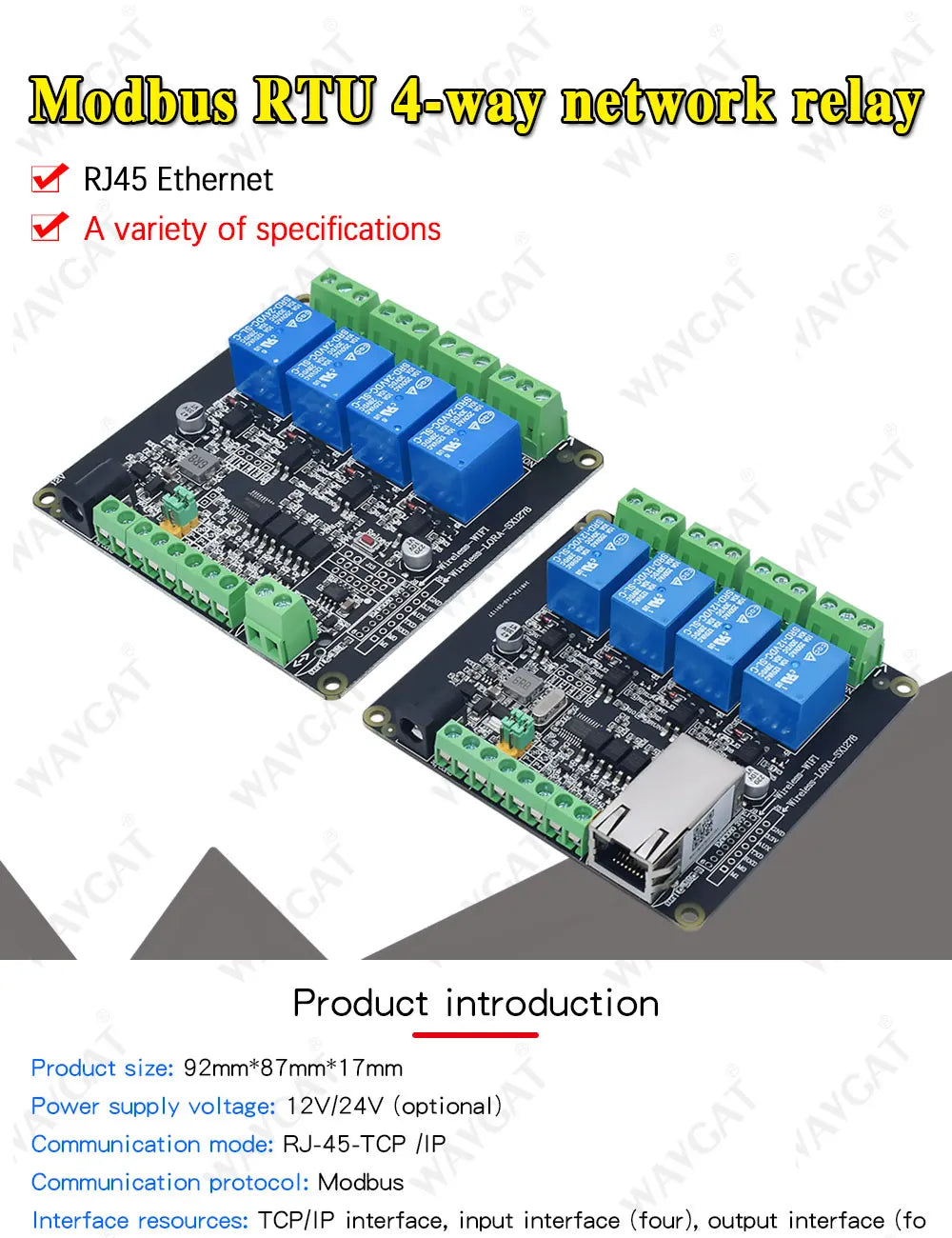 LIZAO Modbus TCP RTU Ethernet Module 4DI 4DO Relay Output RJ45 Digital Switch Input Module for PLC