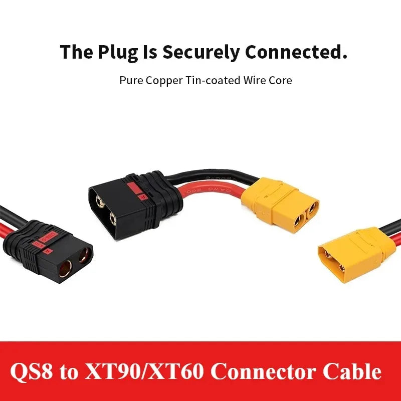 QS8 Female To XT90 Female Adapter Cable, 10AWG Anti-Spark Conversion Wire for RC Models