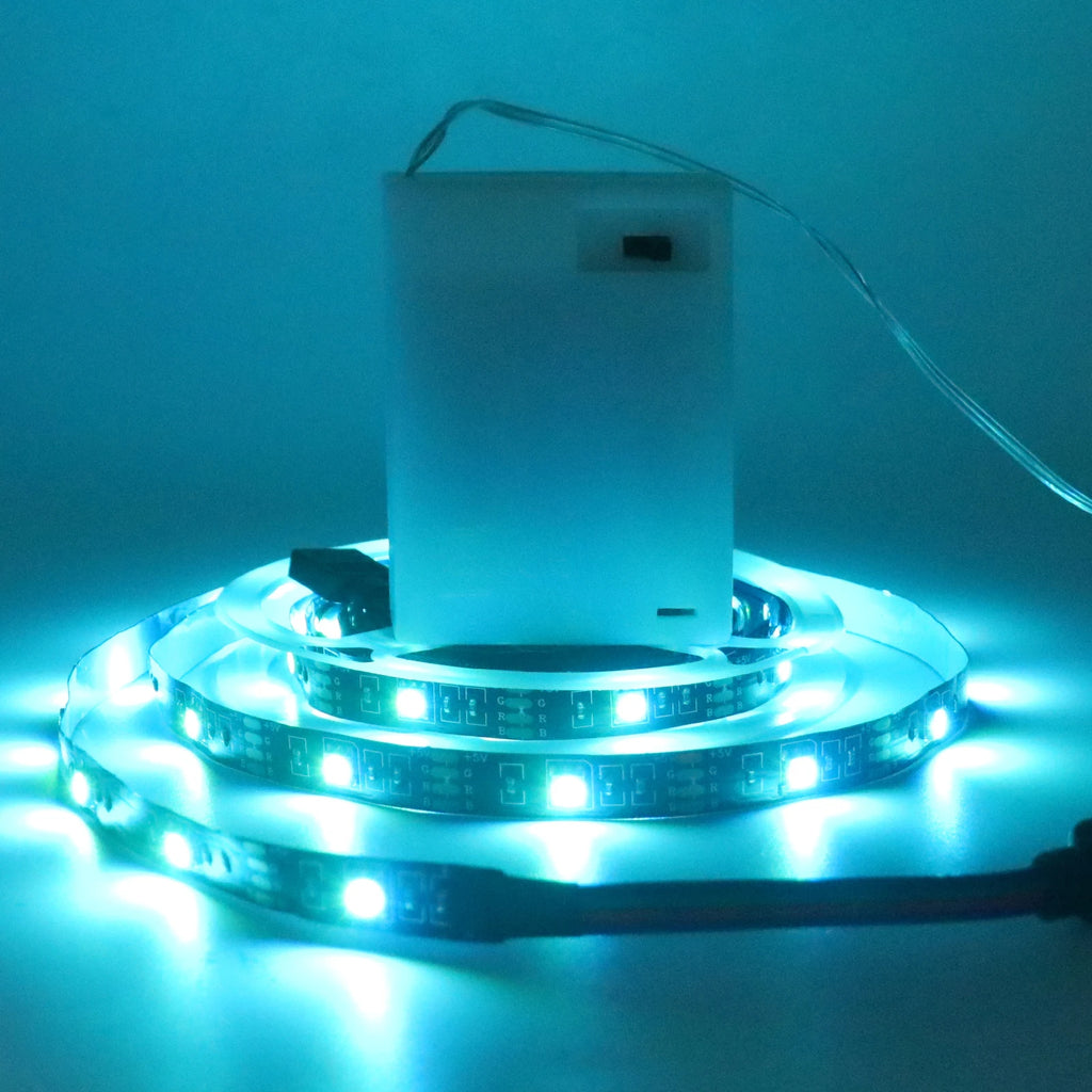 3AA Battery Power RGB Led Strip Light 5V 5050 with 3/17/24Key Remote Control Flexible Tape Waterproof Led Light TV Backlight