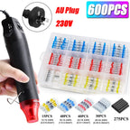 50-1200Pcs Solder Seal Wire Connectors Kit with 300W Heat Gun Waterproof Heat Shrink Butt Terminals Electrical Splice Set