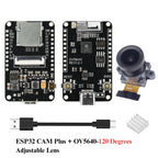 OV5640 ESP32 CAM Camera Module Kit 2.4 GHz WiFi and Bluetooth Develop Board Type C 8MB PSRAM HD 5MP Auto Focus 66 120 160 Degree