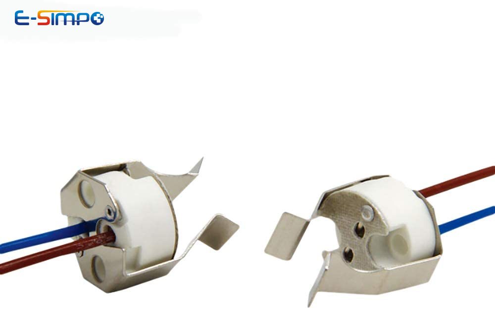 5pcs MR11 MR16 Socket Lamp Holder with Bracket LED Halogen G4 G5.3 Gu5.3 Light Socket Porcelain 20cm Long Wire Lead