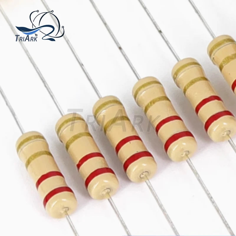 50PCS 1/2W 5% 0.1R~10M Carbon Film Resistors 100R 220R 1K 1.5K 2.2K 3K 4.7K 10K 22K 47K 100K 1M 100 220 2K 4K7 Ohm Resistance