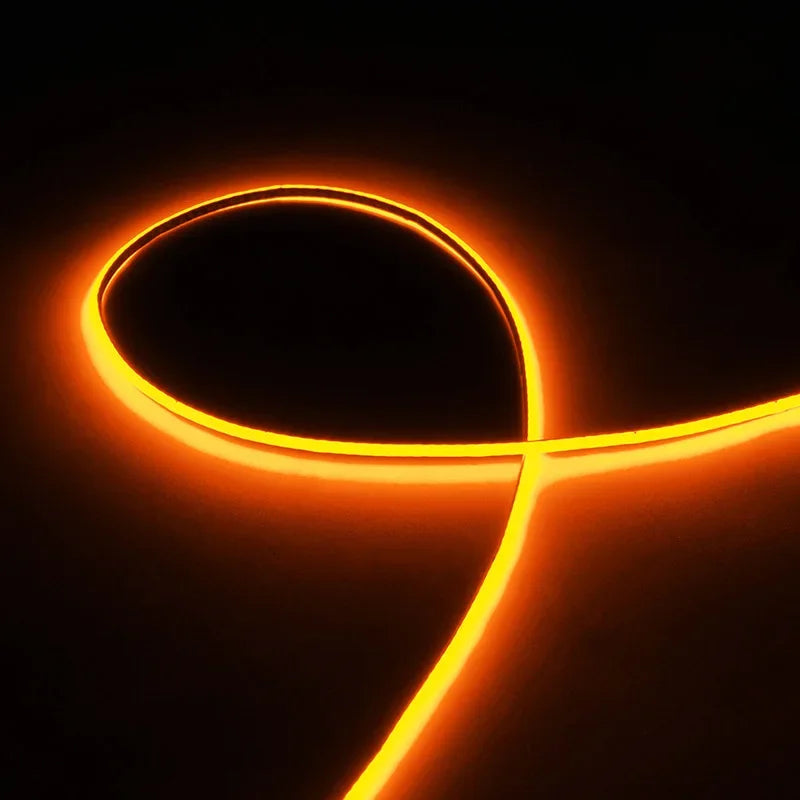 5v 12v Orange COB LED Strip Utlra Thin 2.7mm Flexible Ribbon Tape for car Lights Room Decor Amber 1800K 1900K 1m 2m 3m 5m 0.5m