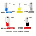 100PCS Electrical Tube Terminals Suit VE Tubular Block Cord End Connectors Cable Wire Connector