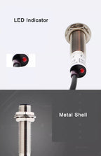 M12 Waterproof Laser Photoelectric Beam Sensor Switch 20 Meters Distance NPN PNP Output