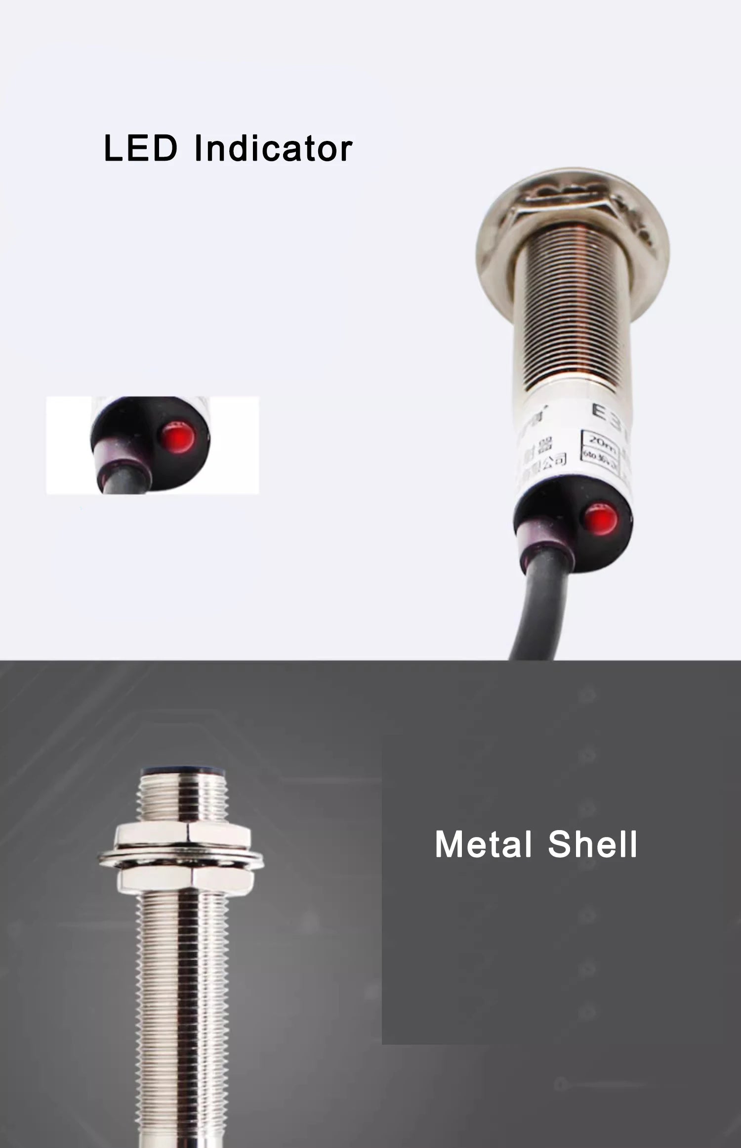 M12 Waterproof Laser Photoelectric Beam Sensor Switch 20 Meters Distance NPN PNP Output