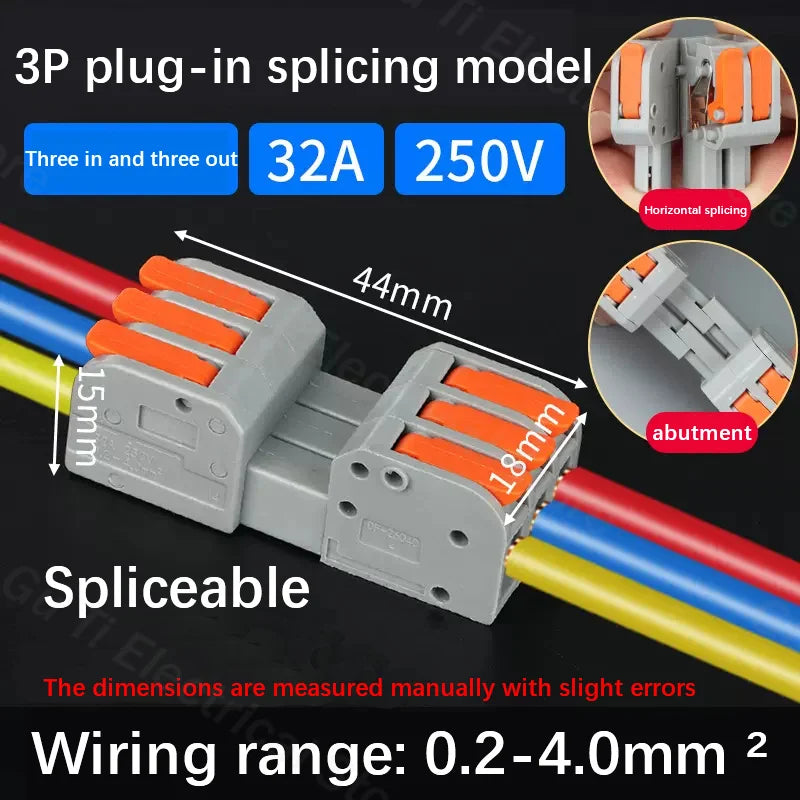 Male Female Docking Mini Quick Wire Connector Universal Compact Electrical Wiring Connectors Push-in Conductor Terminal Block