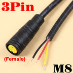 1-20pcs M8 Core Female Male Julet Electric Ebike Butt Plug Connector Cable 2/3/4/5/6 Pin Signal Sensor Waterproof Scooter Wire