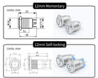 On Off PC Power Metal Waterproof Push Button Switch 12v for Car Ignition Switches Momentary/Latching NC 5V 220V 12 16 19 22 mm