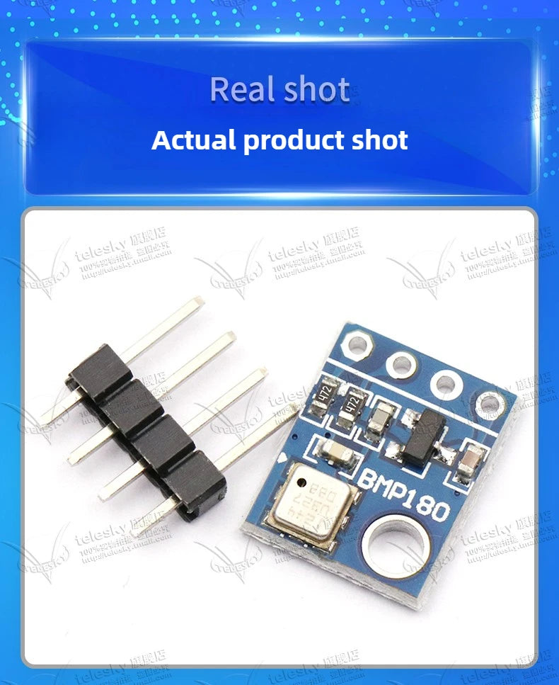1PCS GY-68 BMP180 High-Precision Digital Pressure and Temperature Sensor Module Compatible with BMP085 for Arduino ESP32