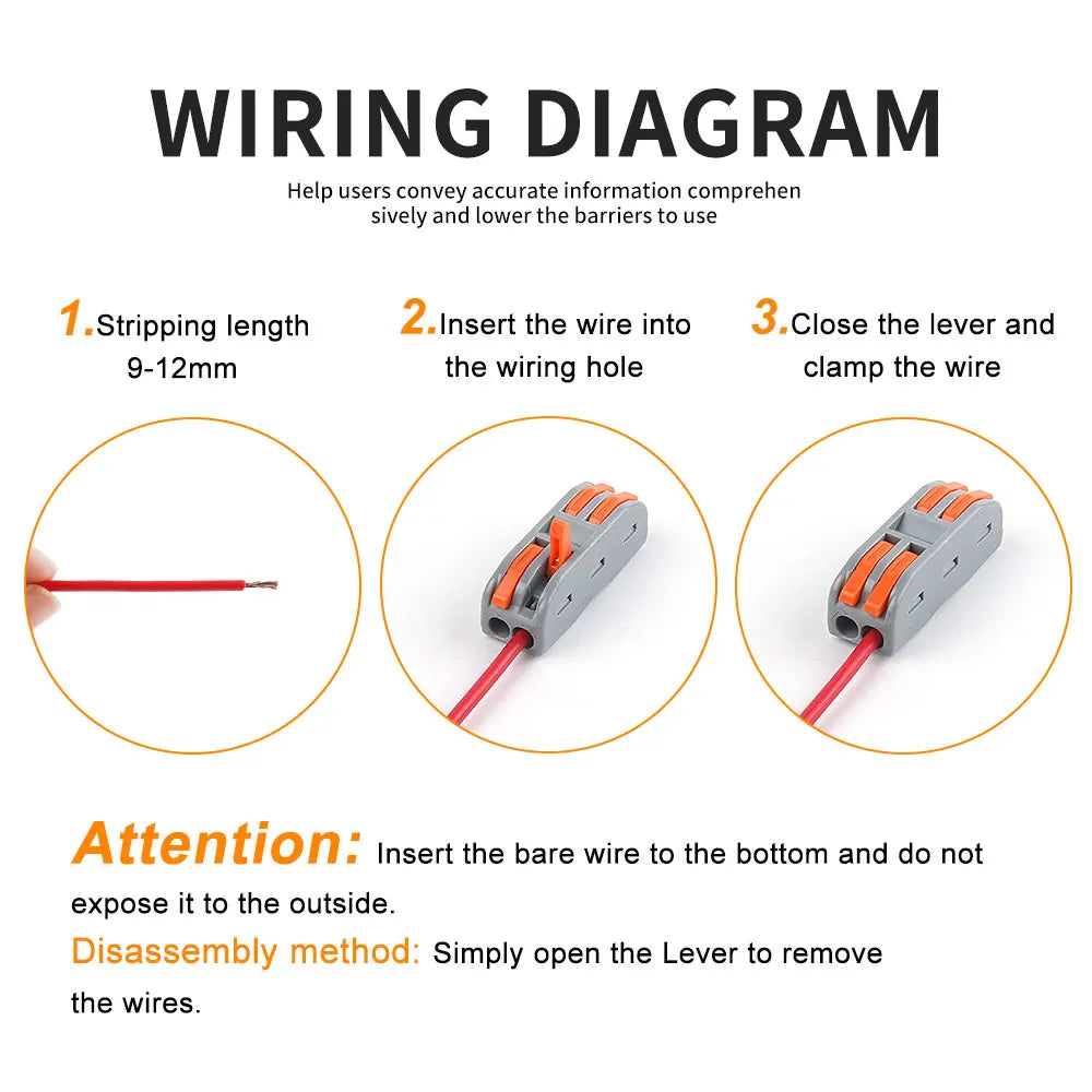 DIY GO 40PCS Lever Wire Connectors Assortment Pack Compact Splicing Connector Kit for Electrical Quick Connection Terminals