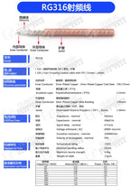 RG316 RF cable BNC-JJ BNC male to BNC male Oscilloscope adapter cable RG316 RF Jumper Pigtail 4inch~10M