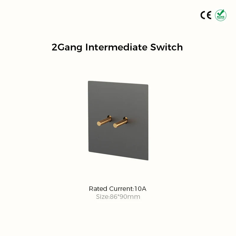 Avoir Vintage Gray Wall Switch USB Wall Socket 220V Europe FR Gold Lever Toggle Switch 1Gang 2 Way Retro Light Switches 86 Type