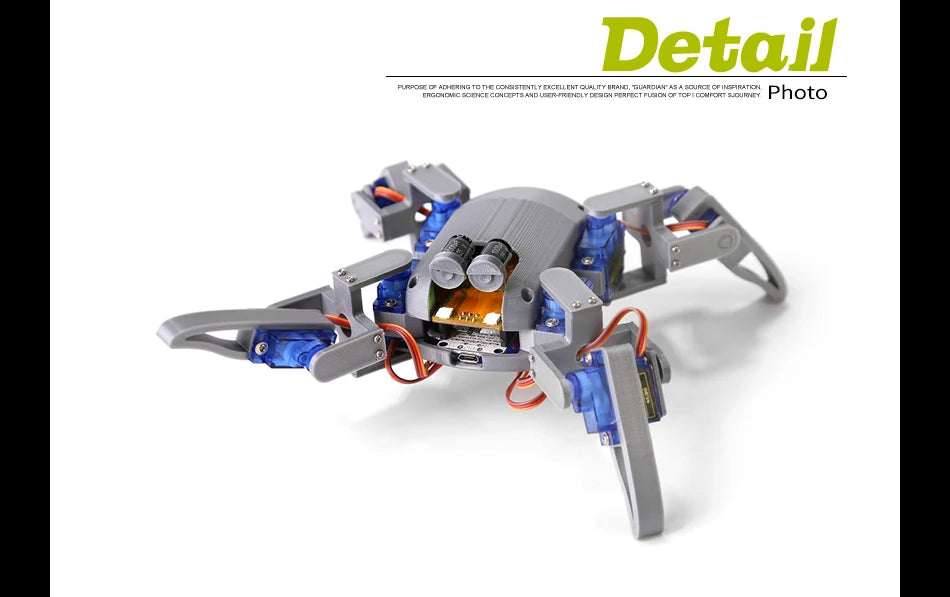 Quadruped Spider Robot  Kit v2.0 ESP8266，3D printed Bionic robot DIY NodeMCU Programming robot Maker Open source hardware