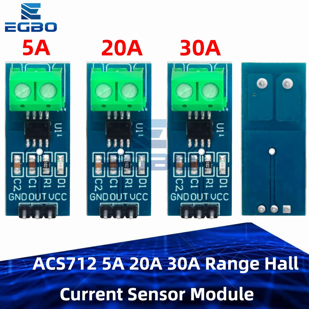 1~10PCS ACS712 5A 20A 30A  Range Hall Current Sensor Module ACS712 Module For Arduino 5A 20A 30A