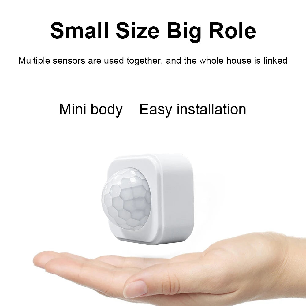 1- 10PCS Tuya Zigbee PIR Motion Sensor Detector Security Smart Life Tuya Zigbee Movement PIR Detector Needs Zigbee Gateway/Hub