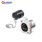 CNLINKO Panel Mount IP68 RJ45 Connector M24 Metal Shell Waterproof Ethernet Port for Industrial Device & Network Cabinet