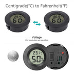 Mini Hygrometer Thermometer Fahrenheit or Celsius Meter Digital LCD Monitor Indoor Room Round Humidity Temperature Gauge
