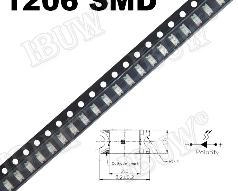 1Reel 0402 0603 0805 1206 1210 smd led Red Yellow Green White Blue light emitting diode Clear LED Light Diode Set
