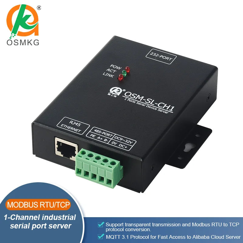 Oshangming RS485 RS232 To Ethernet Converter Server Support Modbus MQTT