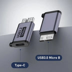 USB C 3.0 Micro B Male to Type C Female Adapter Type-C To Micro B Connector for Laptop External Hard Drive Disk Box Samsung S5