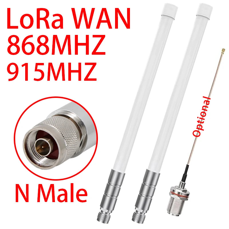 LoRa 868MHz 915MHz Antenna  Meshtastic Helium Hotspot Outdoor N Male Omni Fiberglass Long-distance Receiving Antennas White