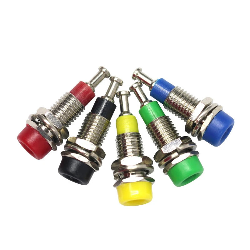 10/50/100PCS 2mm Banana Female Socket with Insulated Copper Terminal – Ideal for Panel Testing and Speaker Connections