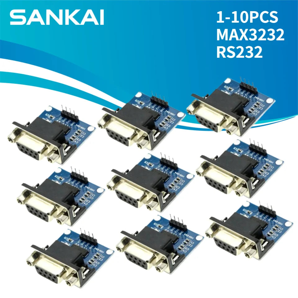 1-10PCS MAX3232 RS232 to TTL Serial Port Converter Module Female DB9 Connector MAX232 Flashing Board For Arduino