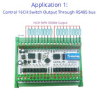 16CH Opto Isolated NPN Input ULN2803 Darlington Output Modbus RTU IO Module DC7-25V Six Working Modes DIN Rail Optional