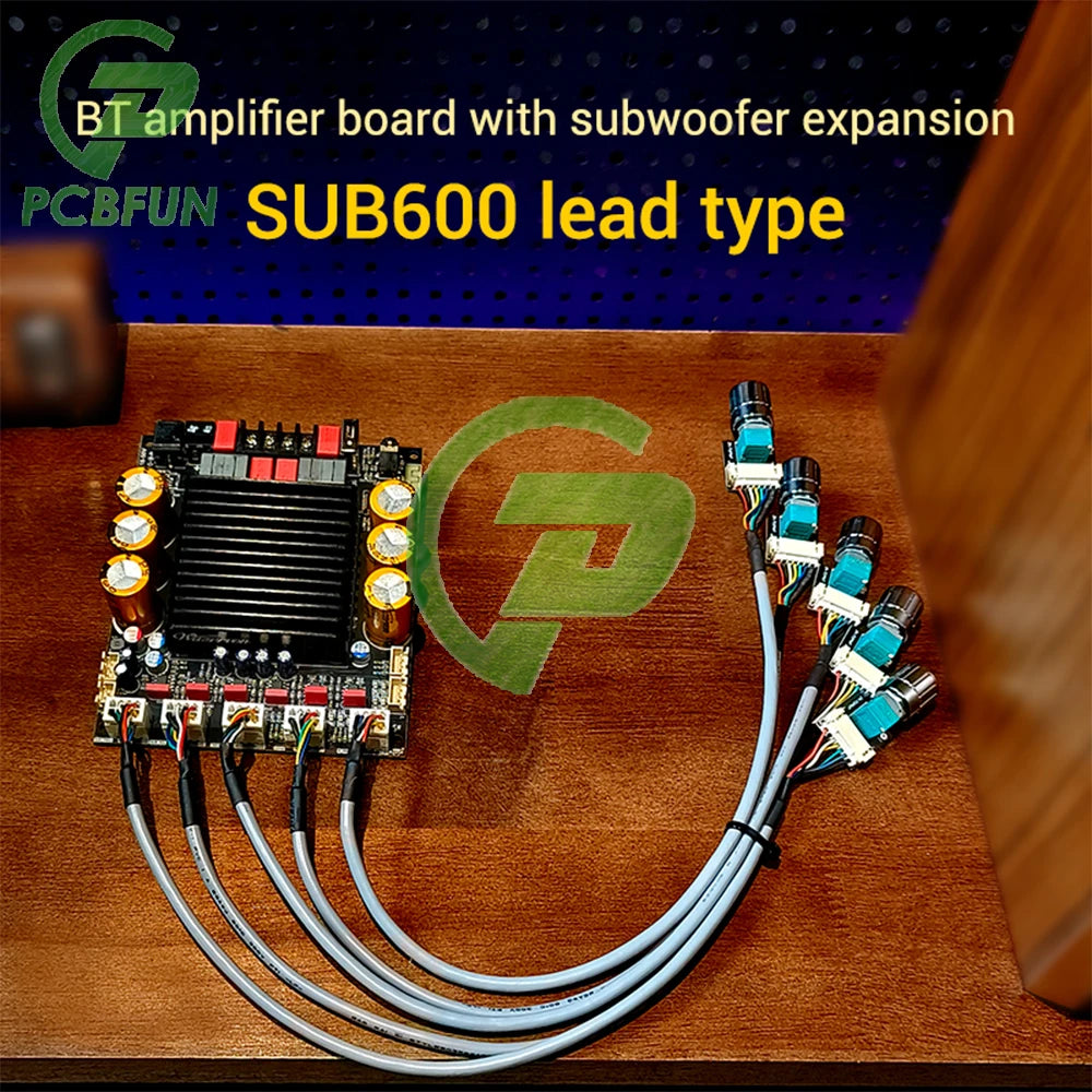 ZK-SUB600 BT Amplifier Board Module 2.0 Channel 300W+300W+Subwoofer Extension TPA3255 DC 18-50V with Subwoofer
