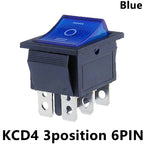 1PCS KCD4 Rocker Switch Power Switch ON-OFF-ON 3 Position 6 Electrical equipment With Light Switch 16A 250VAC/ 20A 125VA