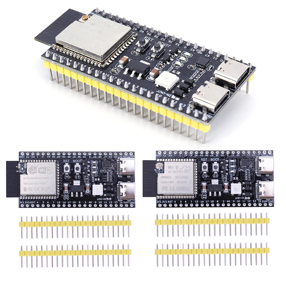 ESP32 S3 N16R8 N8R2 Dual Type-C Development Board with Expansion Adapter Kit 2.4G Wifi BT Module ESP32-S3-WROOM1 44Pin Type-C