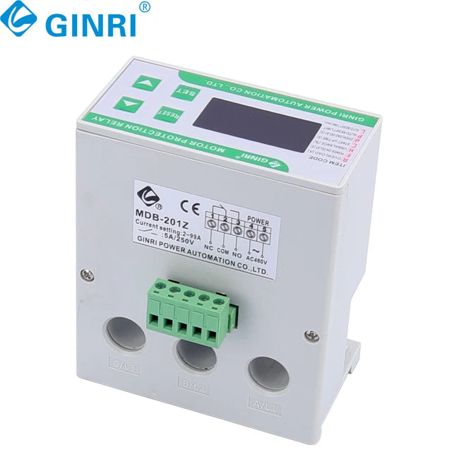 GINRI MDB-201Z Motor Overload Protection Device 2-99A Digital Electronic  Protection Relay