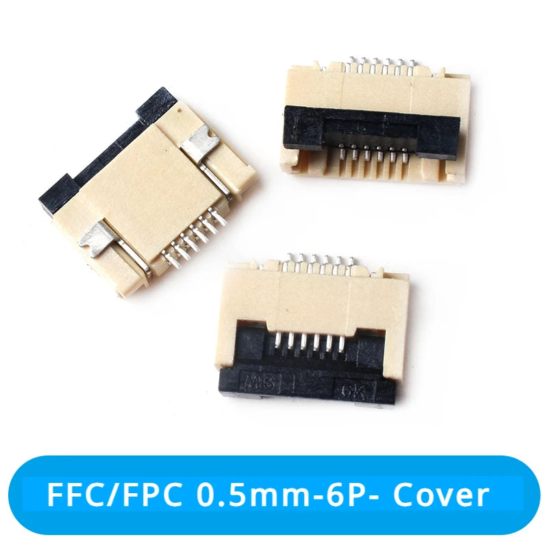 50Pcs/lot FFC FPC Connector 0.5mm 1.0mm 4P/6P/8P/10P/12/14/16/20/24/30/32/40P Pin Flip Type Ribbon Flat Connector Bottom Contact