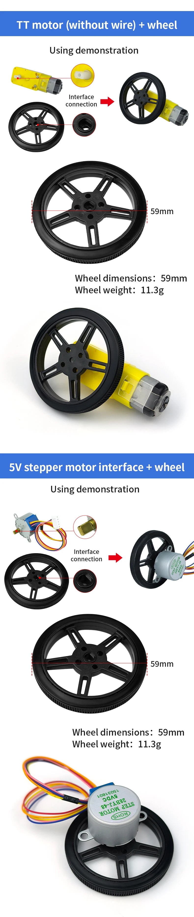 4 PCS 5908 Silicone Tire Wheel Compatible Robot Smart Car N20 TT Motor With 360-degree SG90 MG996R Servo For Arduino Project