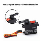40KG Digital Servo Waterproof Large Torque Metal Gear 180° with 25T Servo Arm Digital Servo Kit for 1/8 1/10 RC Car RC Robot