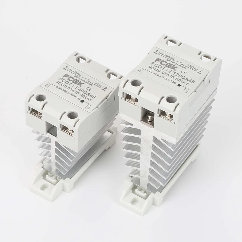 10A 25A 40A 60A 80A 100A Single Phase Slim SSR Solid State Relay With Heat Sink Industrial Relay DIN Rail Mount