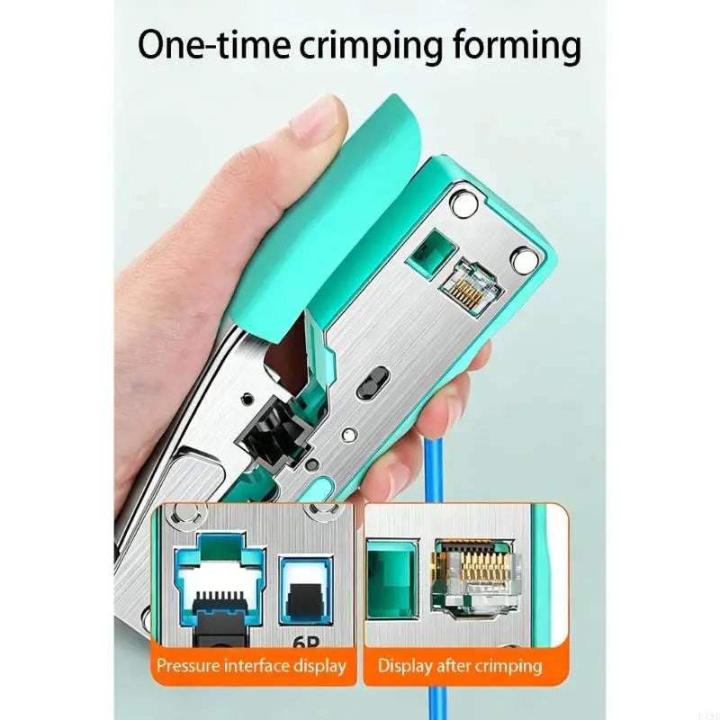 RJ45 RJ11 Cable Crimping Pliers 8P 6P Wire Cutter and Cover Remover with Grip Handle for Home Wiring Repair Use F19E