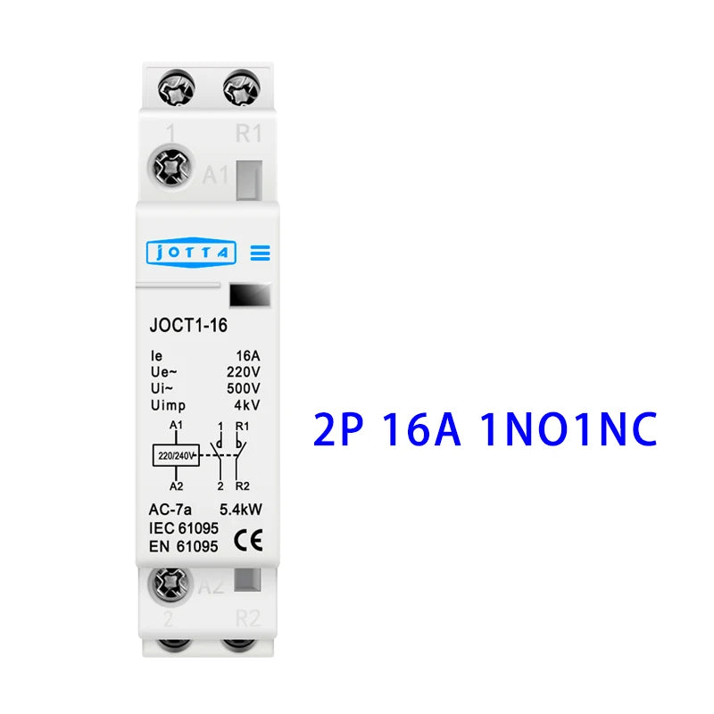 2P 16A/20A/25A  220V/230V 50/60Hz Din Rail Household AC Contactor 1NO 1NC/2NO/2NC For Smart Home