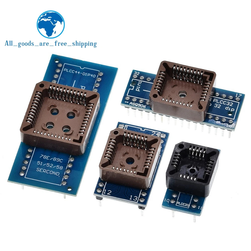 1/3PCS PLCC20 PLCC28 PLCC32 PLCC44 to DIP 20 28 32 44 USB Universal Programmer IC Adapter Tester Socket for TL866CS TL866A
