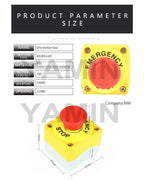 22mm EX Waterproof Emergency Stop Push Button Switch Box Mushroom Elevator Lift Security Rain-proof BE102C