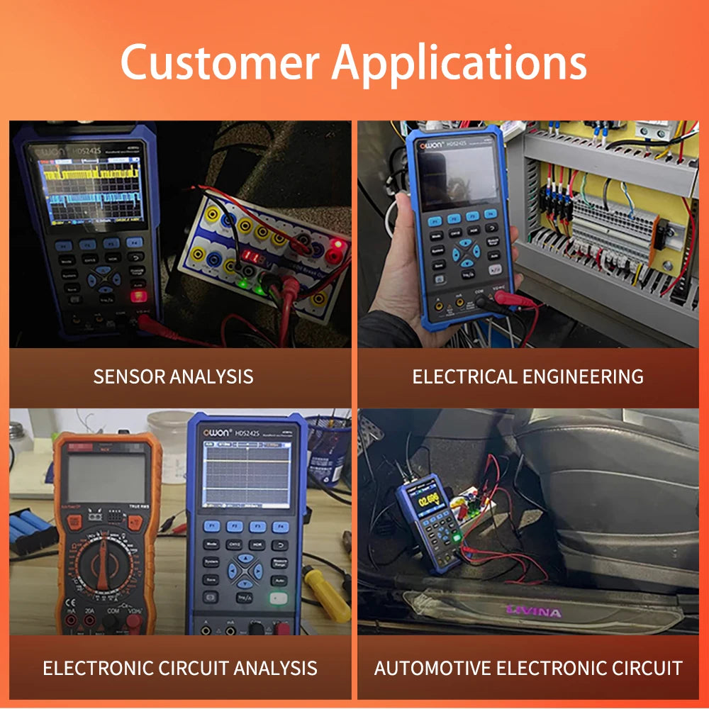 OWON HDS200 Series Handheld Digital Oscilloscope Portable 2CH Multimeter High Precision Electronic Repair Laboratory Test